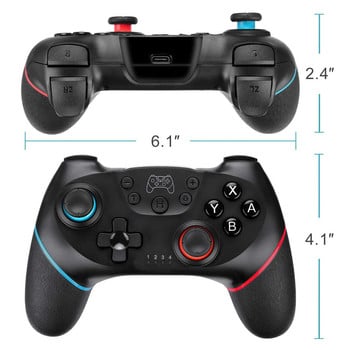 Ασύρματη υποστήριξη Bluetooth Gamepad Συμβατό Nintendo Switch Pro NS Ελεγκτής USB παιχνιδιών βίντεο για Switch Console με 6 άξονες