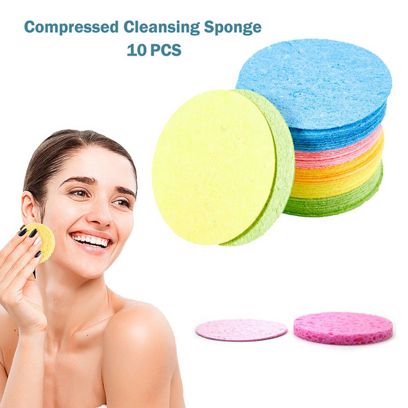 Pad Natural Wood Pulp Sponge Makeup Remover Suspaustos veido kempinės Valymo kempinės suspaustos veido kempinės