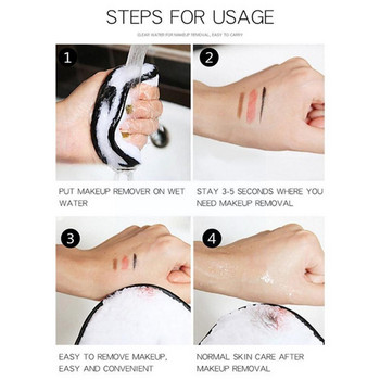 Двуслойна кърпа за почистване на лице Многократна кърпа за ноктопластика Избършете микрофибърен инструмент за почистване N Cotton Remover Makeup Pads D8U1