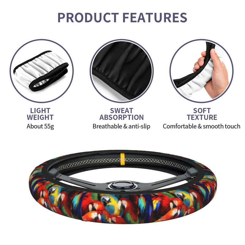 Slatke ara papige Navlaka za volan automobila 38 cm protuklizna korelija Životinja Ptica Auto Štitnik za volan Dodaci za automobil