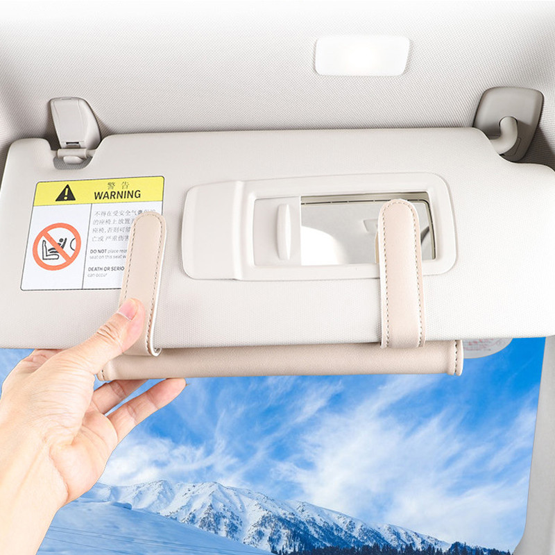 Autovisiiri koehoidja PU-nahast rippuv paberrätikuklamber Salvrätikuhoidja tagaistme kangaümbris Auto sisetarvikud