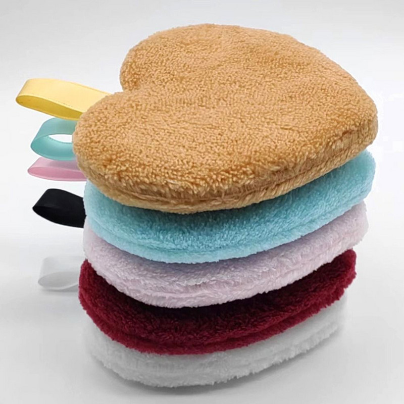 Širdies formos valymo kempinė Beauty Veido valymo šluostės Makiažo šalinimas Plaunamos vatos pagalvėlės Mikropluošto servetėlės Odos priežiūros įrankiai