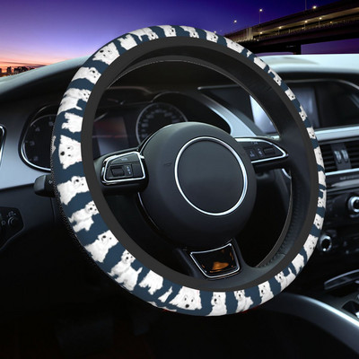 Westie automobilio vairo dangtelis 38 cm minkštas vakarų aukštailendo terjeras šunų vairo apsauginis dangtelis Automobilio stiliaus automobilių priedai