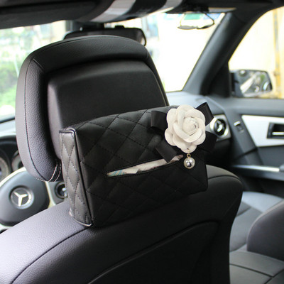 Fehér virágos autókendős törülközőkészletek autós napellenző papírzsebkendős doboz tartó autó belső tárolóhelyiségei autós kiegészítők