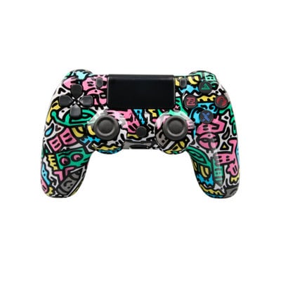 PS4 juhtmevaba Bluetoothi täisfunktsionaalse mängupuldi jaoks, millel on valgusriba kahe vibratsiooniga videomängupuldi kontroller
