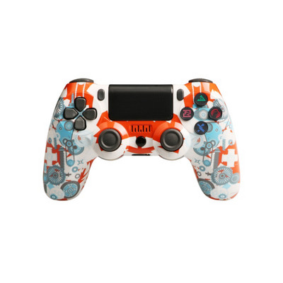 PS4 juhtmevaba Bluetoothi täisfunktsionaalse mängupuldi jaoks, millel on valgusriba kahe vibratsiooniga videomängupuldi kontroller