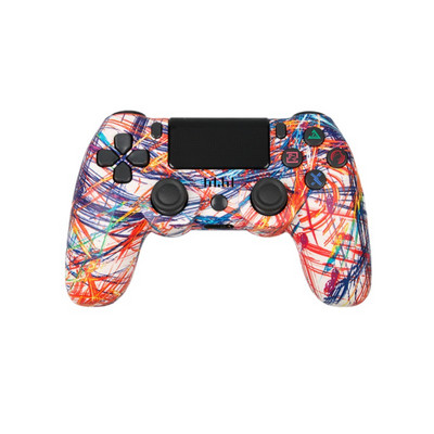 PS4 juhtmevaba Bluetoothi täisfunktsionaalse mängupuldi jaoks, millel on valgusriba kahe vibratsiooniga videomängupuldi kontroller