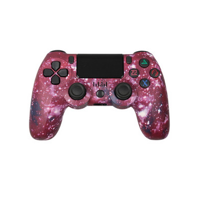 PS4 juhtmevaba Bluetoothi täisfunktsionaalse mängupuldi jaoks, millel on valgusriba kahe vibratsiooniga videomängupuldi kontroller