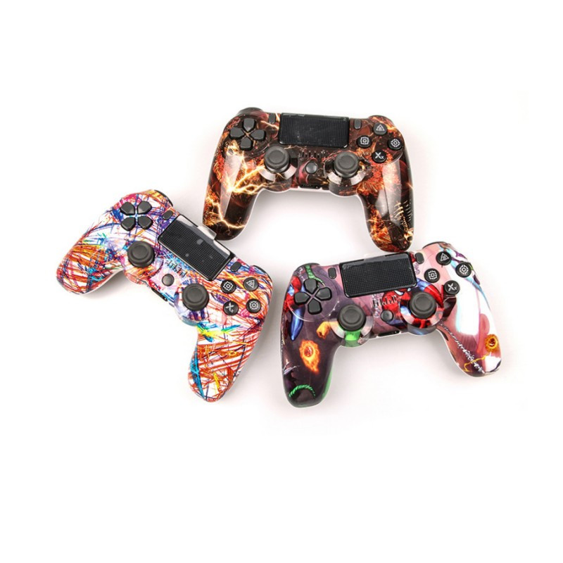 PS4 juhtmevaba Bluetoothi täisfunktsionaalse mängupuldi jaoks, millel on valgusriba kahe vibratsiooniga videomängupuldi kontroller