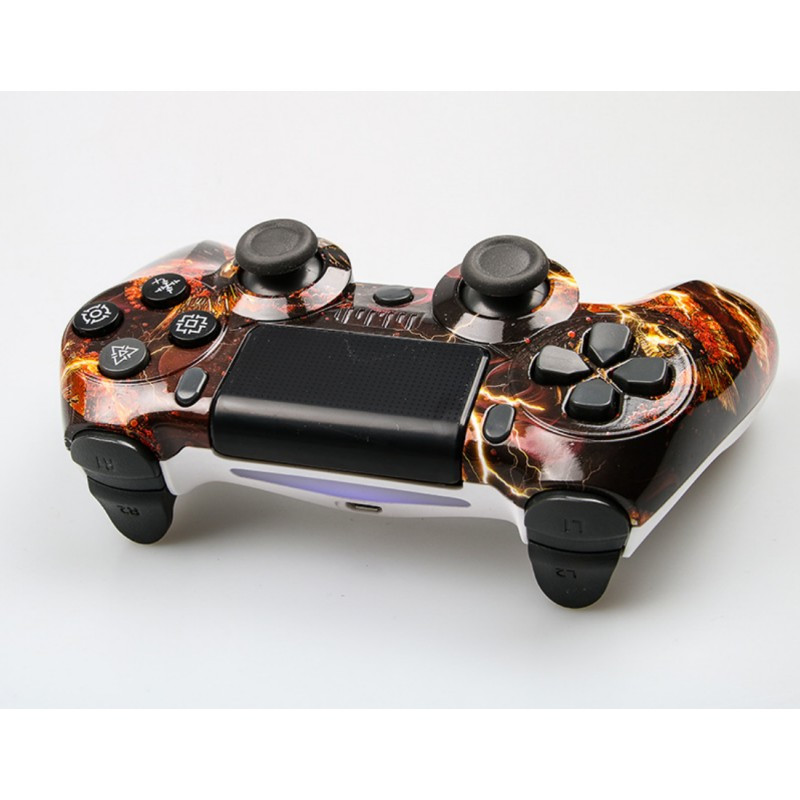 PS4 juhtmevaba Bluetoothi täisfunktsionaalse mängupuldi jaoks, millel on valgusriba kahe vibratsiooniga videomängupuldi kontroller