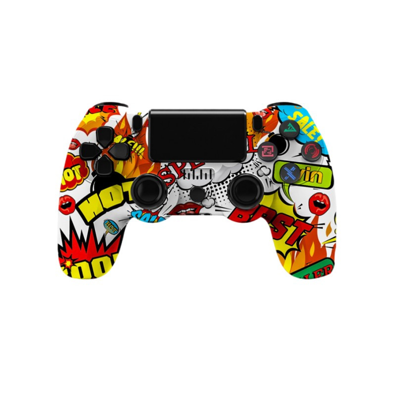 PS4 juhtmevaba Bluetoothi täisfunktsionaalse mängupuldi jaoks, millel on valgusriba kahe vibratsiooniga videomängupuldi kontroller