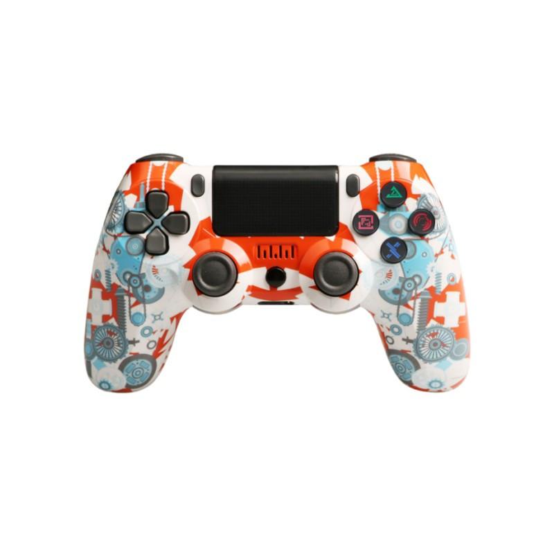 PS4 juhtmevaba Bluetoothi täisfunktsionaalse mängupuldi jaoks, millel on valgusriba kahe vibratsiooniga videomängupuldi kontroller