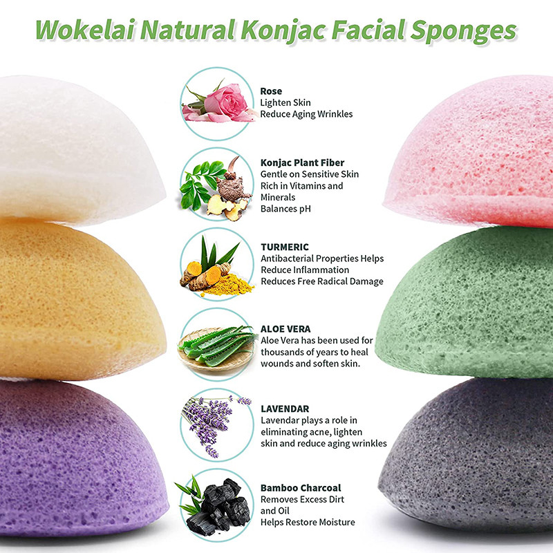 2 tk/kott Näo ümmargune meigieemaldusvahend Naturaalne Konjac Konnyaku näopuhastus näohooldus puhastuskäsn Beauty pesusvamm