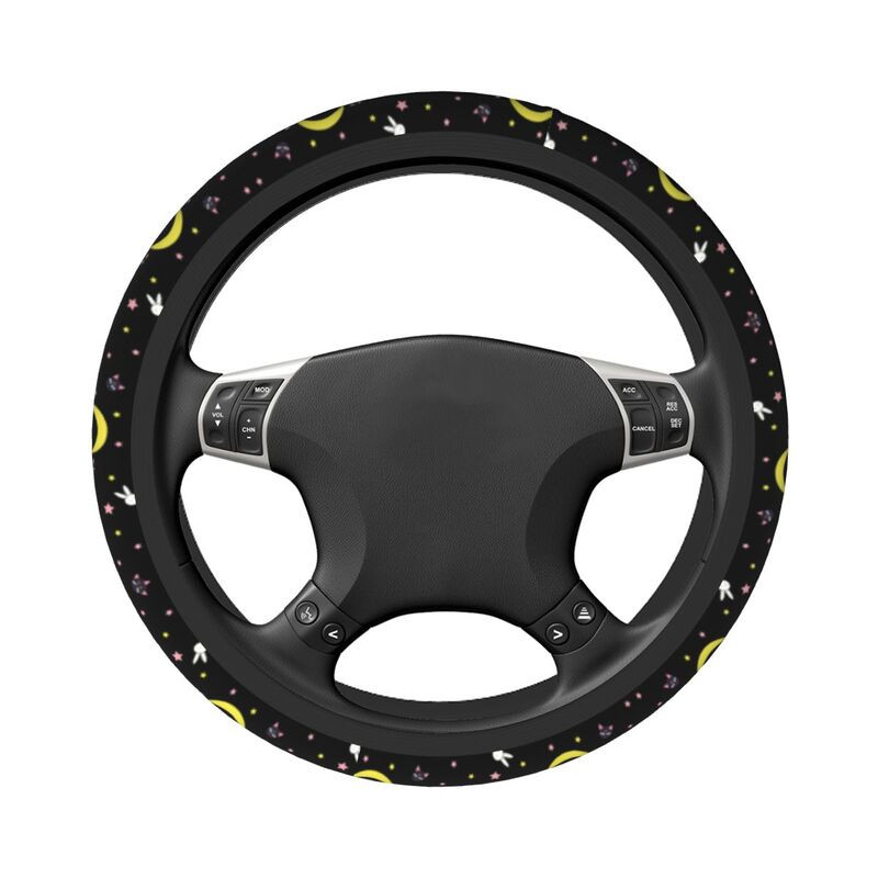Lovely Usagi Tsukino Luna Pattern κάλυμμα τιμονιού για γυναίκες Moon Sailors Steering Wheel Protector Universal Fit 37-38cm Car