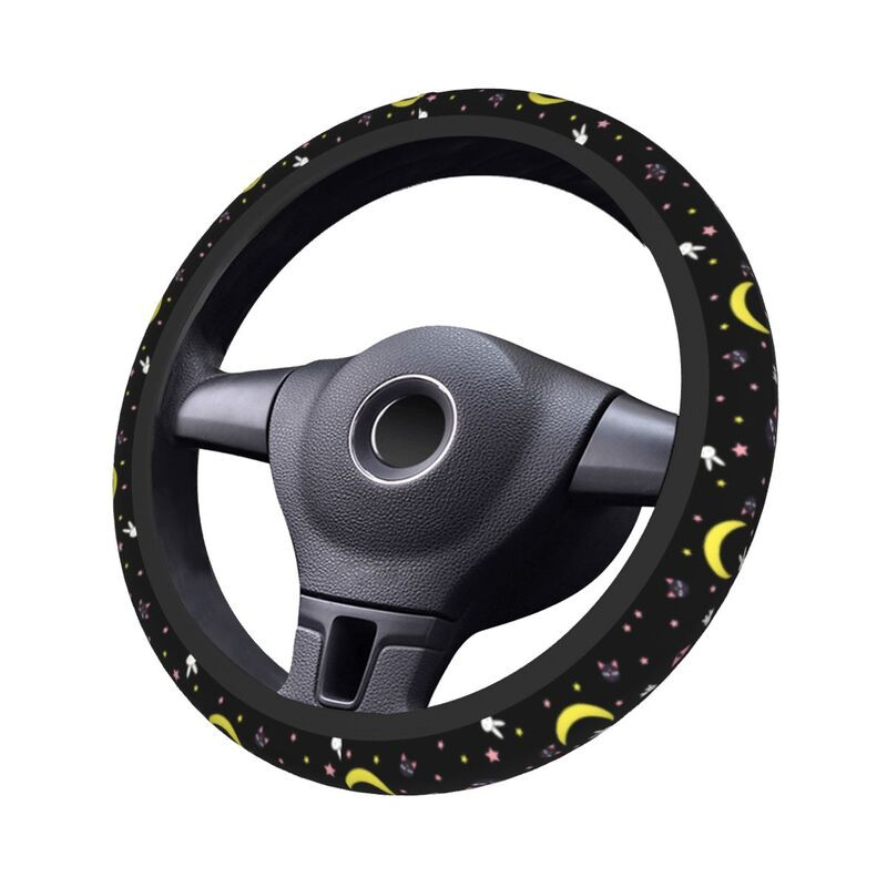Lovely Usagi Tsukino Luna Pattern κάλυμμα τιμονιού για γυναίκες Moon Sailors Steering Wheel Protector Universal Fit 37-38cm Car