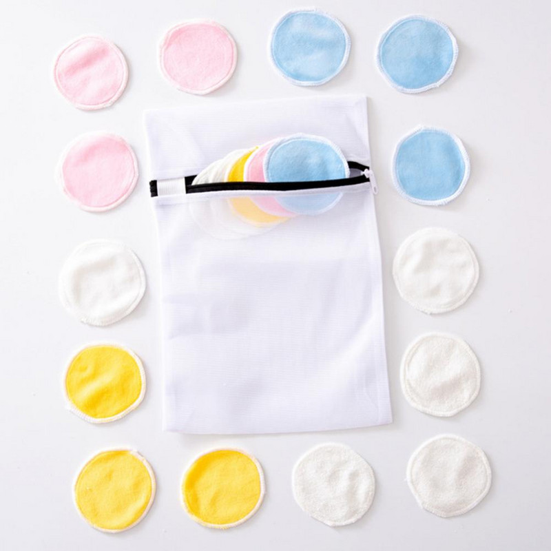 Daugkartinio naudojimo Velvet Makeup Cleaner odos priežiūros pagalvėlės su laikymo maišeliu 16 vnt