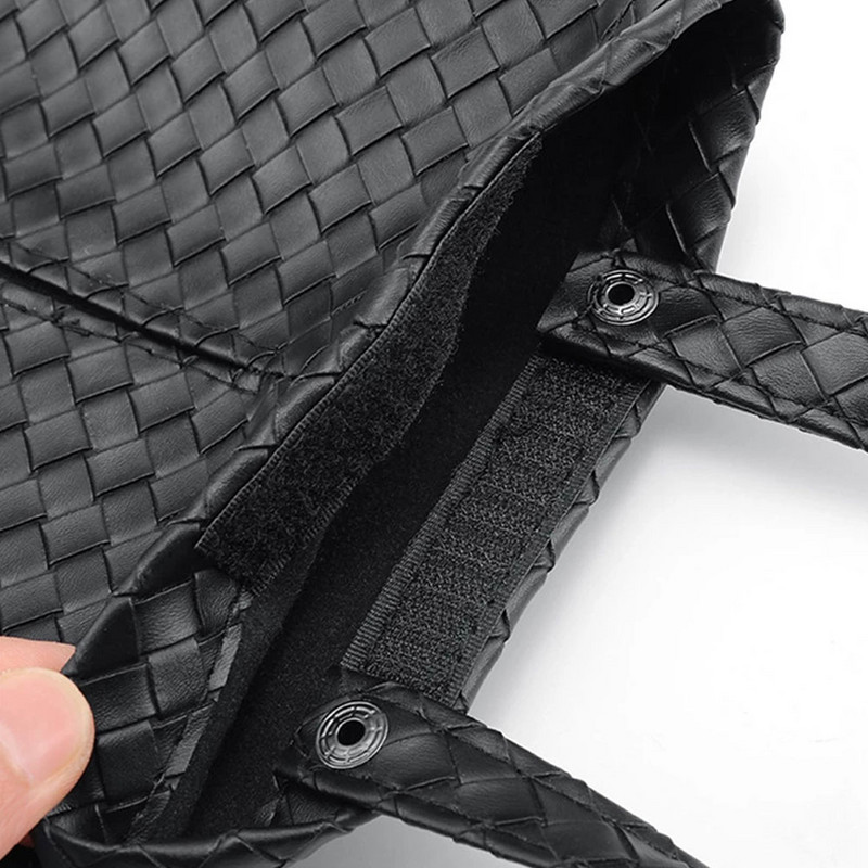 Δερμάτινο PU Δερμάτινο κιβώτιο χαρτομάντιλου αυτοκινήτου Πίσω πλάτης καθίσματος κρεμαστό χαρτοπετσέτα αποθήκευσης Κεντρική κονσόλα Τσάντα οργάνωσης χαρτιού Εσωτερικά αξεσουάρ