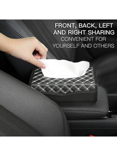 Auto salvrätikukarp Pu nahast auto paberrätikute hoidik armatuurlauale käetoe jaoks Kontori kodu kirjutuslaud Automaatne kokkupandav salvrätiku ümbris Tarvikud