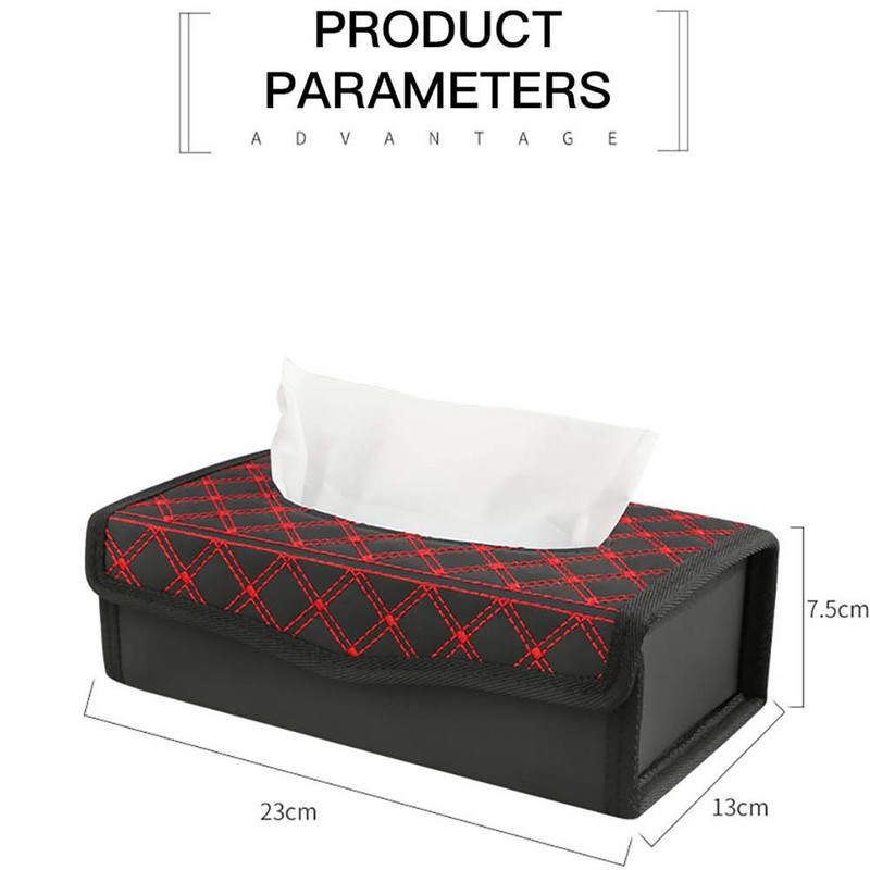 Auto salvrätikukarp Pu nahast auto paberrätikute hoidik armatuurlauale käetoe jaoks Kontori kodu kirjutuslaud Automaatne kokkupandav salvrätiku ümbris Tarvikud