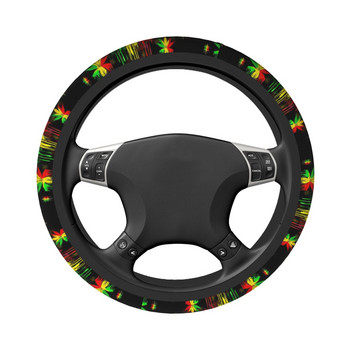 Κάλυμμα τιμονιού αυτοκινήτου Maple Leaf Rasta 38cm Universal Reggae Rastafarian Jamaica Προστατευτικό κάλυμμα τιμονιού Car-styling