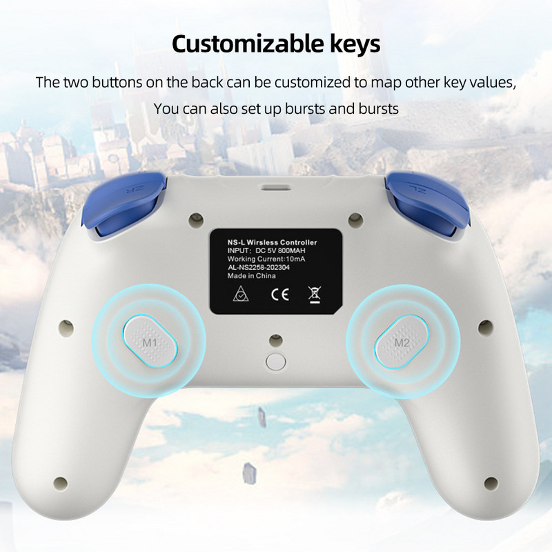 Juhtmevaba mängude käepide Ühe klõpsuga pidev saatmine Juhtmevaba mängupuldi kontrolleri asendus Bluetoothiga ühilduvad mängutarvikud