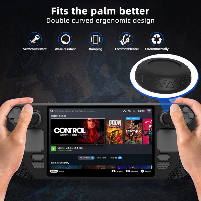 EXSKOF Soft Shell silikonska zaštitna torbica za Steam Deck igraću konzolu Prijenosna putna torbica Navlaka za Steam Deck dodatke