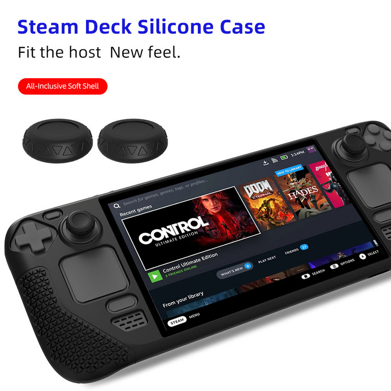 EXSKOF Soft Shell silikonska zaštitna torbica za Steam Deck igraću konzolu Prijenosna putna torbica Navlaka za Steam Deck dodatke