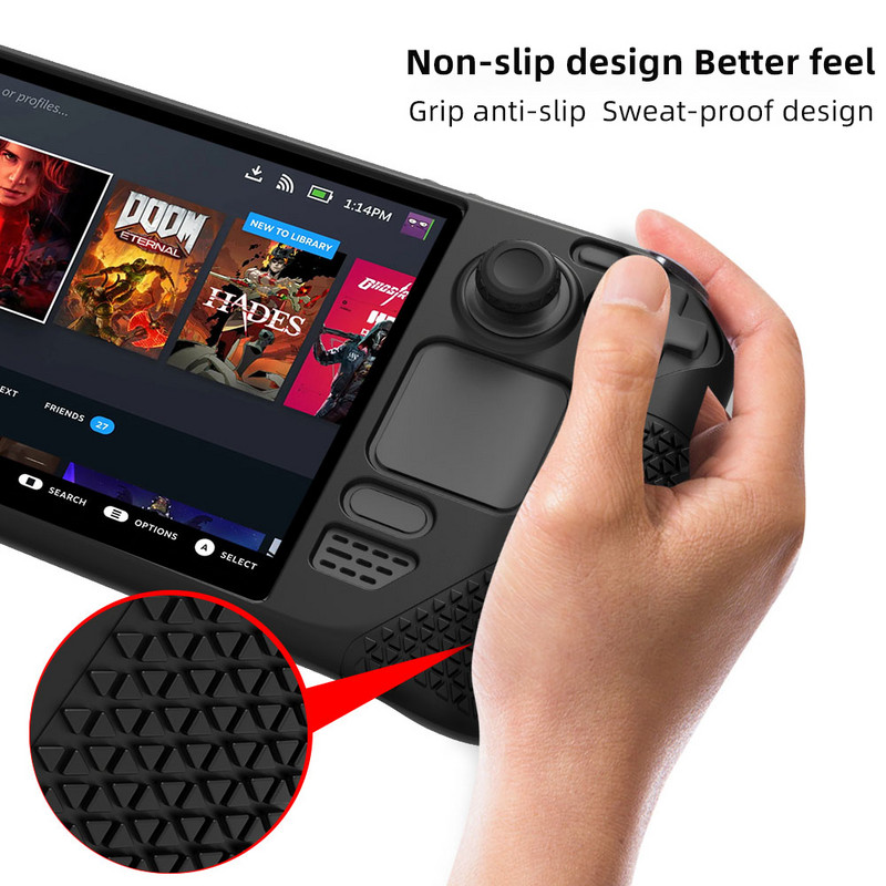 EXSKOF Soft Shell silikonska zaštitna torbica za Steam Deck igraću konzolu Prijenosna putna torbica Navlaka za Steam Deck dodatke