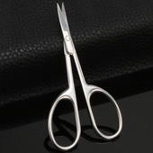 1 db Professzionális rozsdamentes acél szemöldök orr körömágy olló ívelt penge köröm manikűr haj műszempilla vágó éles