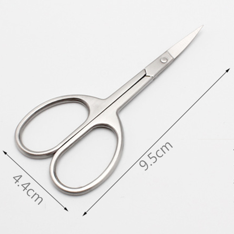 1 db Professzionális rozsdamentes acél szemöldök orr körömágy olló ívelt penge köröm manikűr haj műszempilla vágó éles