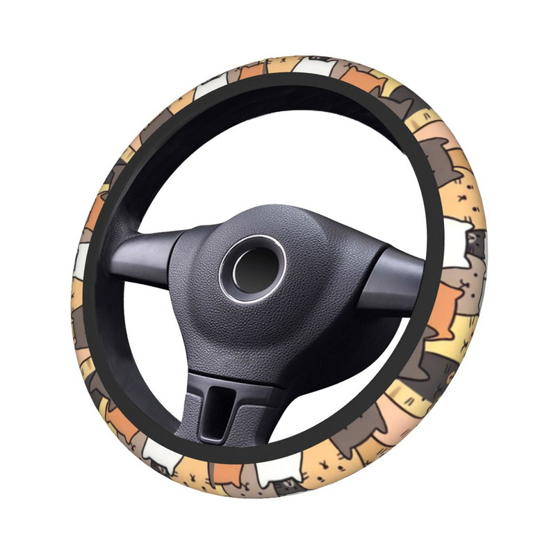 Funny Cats Navlaka za volan automobila 38 cm Zaštitna navlaka za volan sa životinjama i mačkama Dodaci za volan u stilu automobila