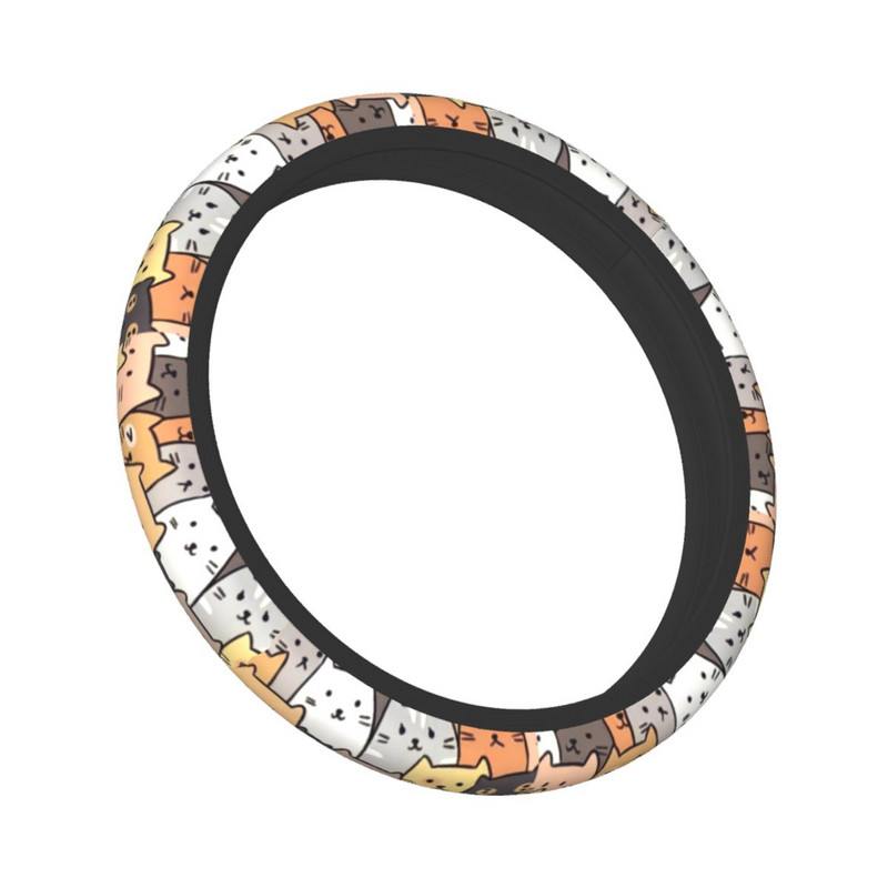 Funny Cats Navlaka za volan automobila 38 cm Zaštitna navlaka za volan sa životinjama i mačkama Dodaci za volan u stilu automobila