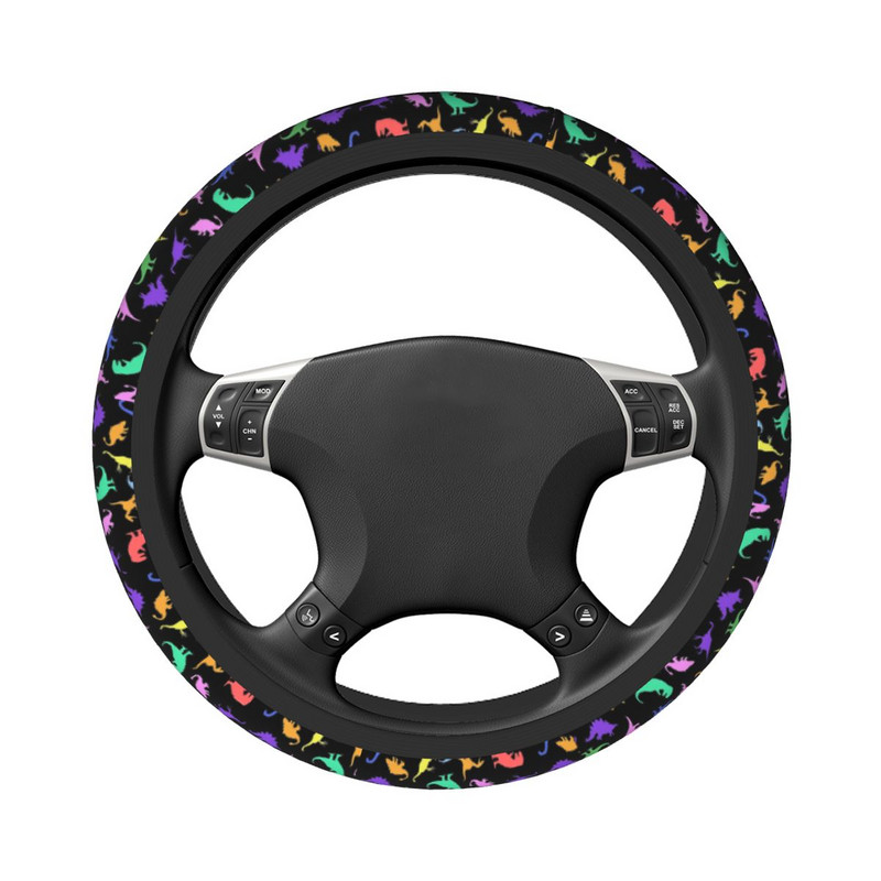 Naljakas dinosauruse mustriga auto roolikate 37-38 universaalne dinosauruste rooliratta kaitsekate, sisetarvikud