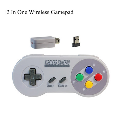 Dropshipping 2,4 GHz juhtmevaba mängupuldi kontroller Super Nintendo NES ja SNES Classic Mini juhtmevaba konsooli kontrolleri juhtkangi jaoks
