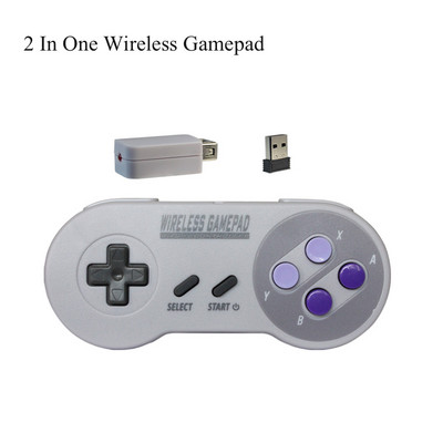Dropshipping 2,4 GHz juhtmevaba mängupuldi kontroller Super Nintendo NES ja SNES Classic Mini juhtmevaba konsooli kontrolleri juhtkangi jaoks