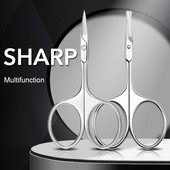 1 kom. Profesionalne škare za nokte za manikuru za nokte, obrve, nos, trepavice, zanoktice, škare, zakrivljene alate za šminkanje za pedikuru