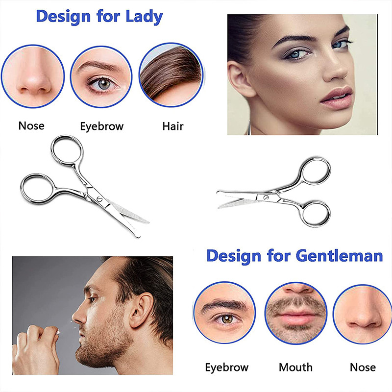 1 tk Ninakäärid Ilutooted Meigitööriist Juukseeemaldaja Küünenaha ümmargune ots Käärid Ohutu Tervis Nina Juuksekäärid