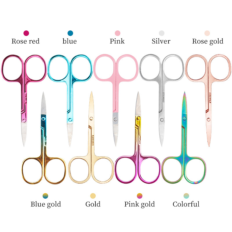 1tk kulmukäärid roostevabast terasest küünte tööriistad kulmude nina ripsmete käärid multifunktsionaalsed näo- ja juukselõikurid, meik ilu