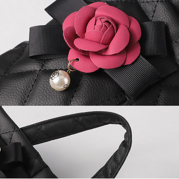 Fashion Pearl Camellia Flower Car Headrest Tissue Bag Auto Seat Κρεμαστό Δερμάτινο χάρτινο κουτί Πύργος θήκη για στυλ Αξεσουάρ αυτοκινήτου