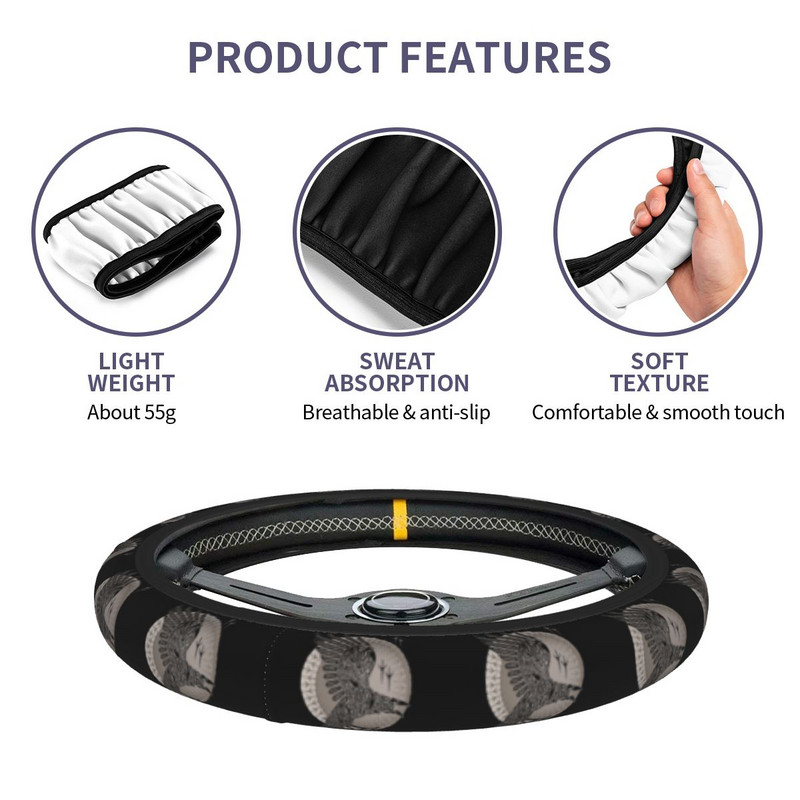 38 cm vairo apdangalai Viking universalūs Raven Valhalla pynė ant vairo dangtelio automobilių apdailos automobilių priedai