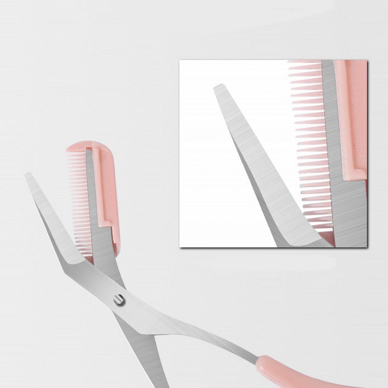 Antakių kirpimo mašinėlės žirklės šukos nerūdijančio plieno antakių plaukų žirklės, formuojančios skustuvo priežiūros žirklės 1 vnt Makiažo priedai