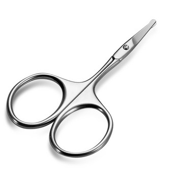 Ножица за вежди с извито острие Професионален тример за прецизно подстригване от неръждаема стомана Инструмент за премахване на косми за мигли Ножица за коса в носа