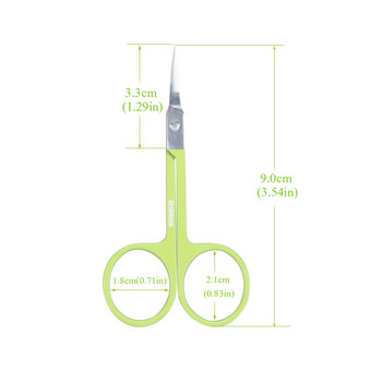 Brainbow 1 бр. Ножица за грим от неръждаема стомана Мигли за вежди Ножица за подстригване на косата в носа Остър връх за извивка на върха Малка ножица за вежди