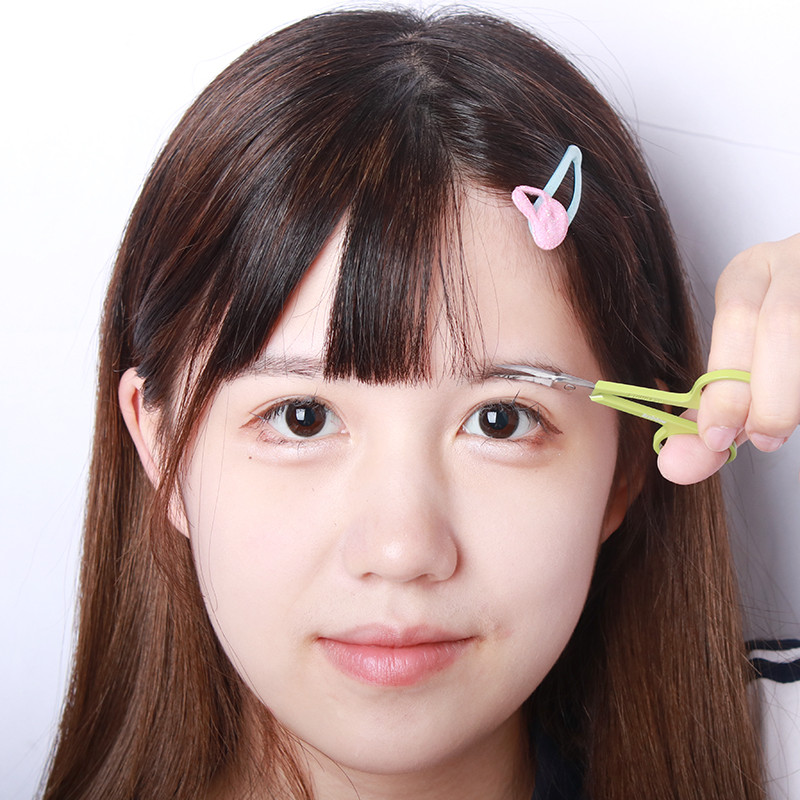 Brainbow 1 buc foarfecă de machiaj din oțel inoxidabil pentru sprâncene gene pentru tăierea părului pentru nas Foarfecă ascuțită ascuțită cu vârf curbat Foarfecă mică pentru sprâncene
