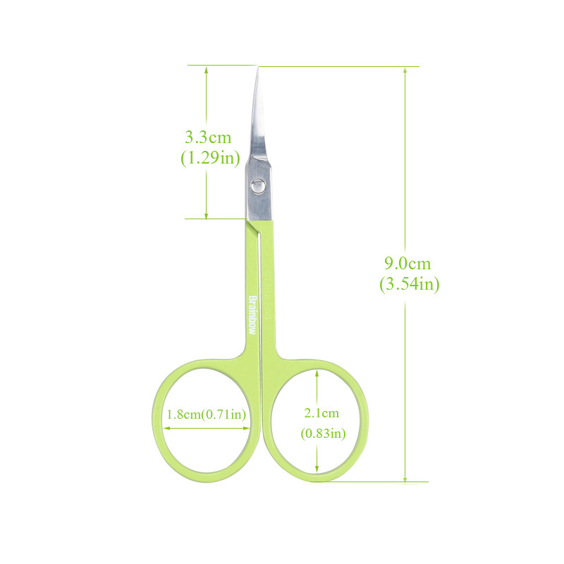 Brainbow 1 buc foarfecă de machiaj din oțel inoxidabil pentru sprâncene gene pentru tăierea părului pentru nas Foarfecă ascuțită ascuțită cu vârf curbat Foarfecă mică pentru sprâncene