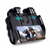 H9 Six Finger Pubg Controller Gamepad Joystick Pubg Mobile Trigger L1R1 Shooter Joystick Game Pad telefono laikiklis su aušintuvais