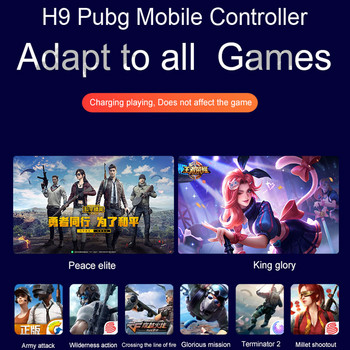 H9 Six Finger Pubg Controller Gamepad Joystick Pubg Mobile Trigger L1R1 Shooter Joystick Game Pad Phone Holder with Cooler Fans