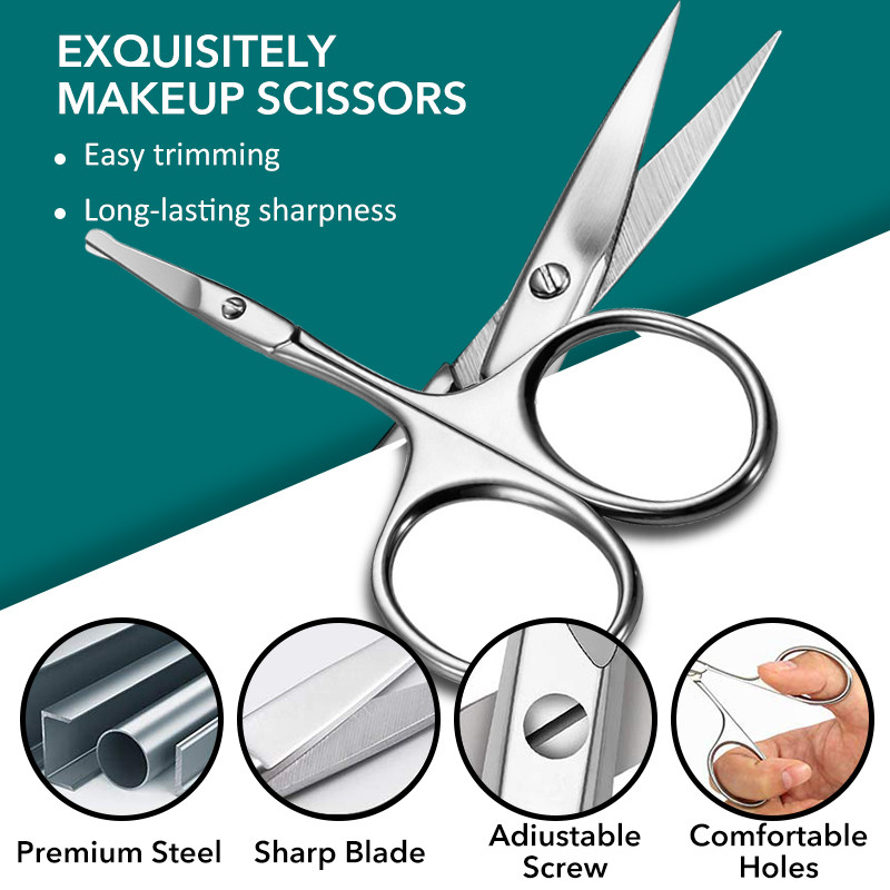 1 tk Professionaalne väike meik kulmude hooldus käärid küünenahad näole, nina juuksed, habemelõikur meestele ja naistele ilutööriist