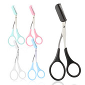 Antakių kirpimo žirklės su šukomis Lady Woman Men Plaukų šalinimas Formuojantis nerūdijančio plieno antakių valiklis makiažo priemonė