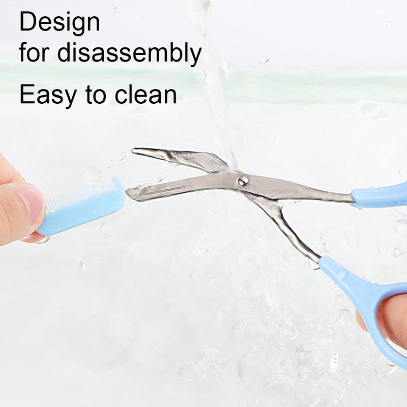 Antakių kirpimo žirklės su šukomis Lady Woman Men Plaukų šalinimas Formuojantis nerūdijančio plieno antakių valiklis makiažo priemonė